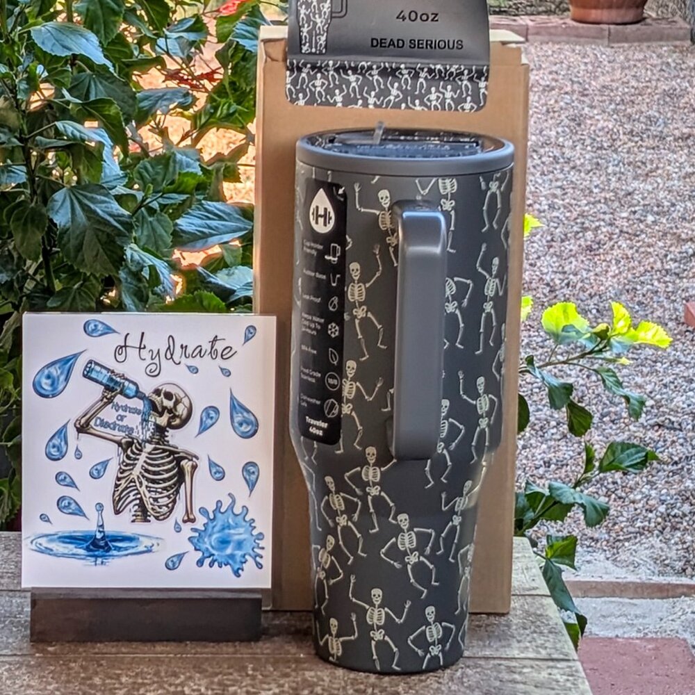 LIMITED EDITION HydroJug 40oz Traveler, 💀DEAD SERIOUS 💀 - Picture 2 of 12